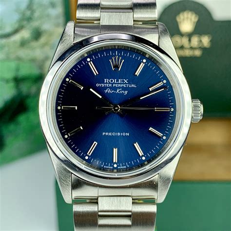 buy rolex air king blue dial|rolex air king 14000m price.